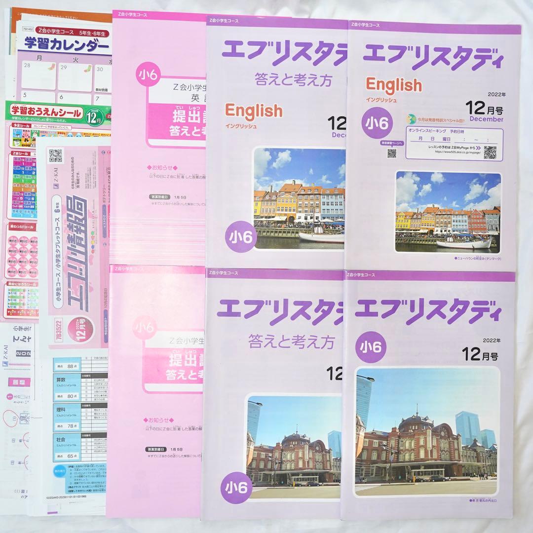 Z会 エブリスタディ 小6 5教科通年 ハイレベル版 書き込みなし 付属品完備