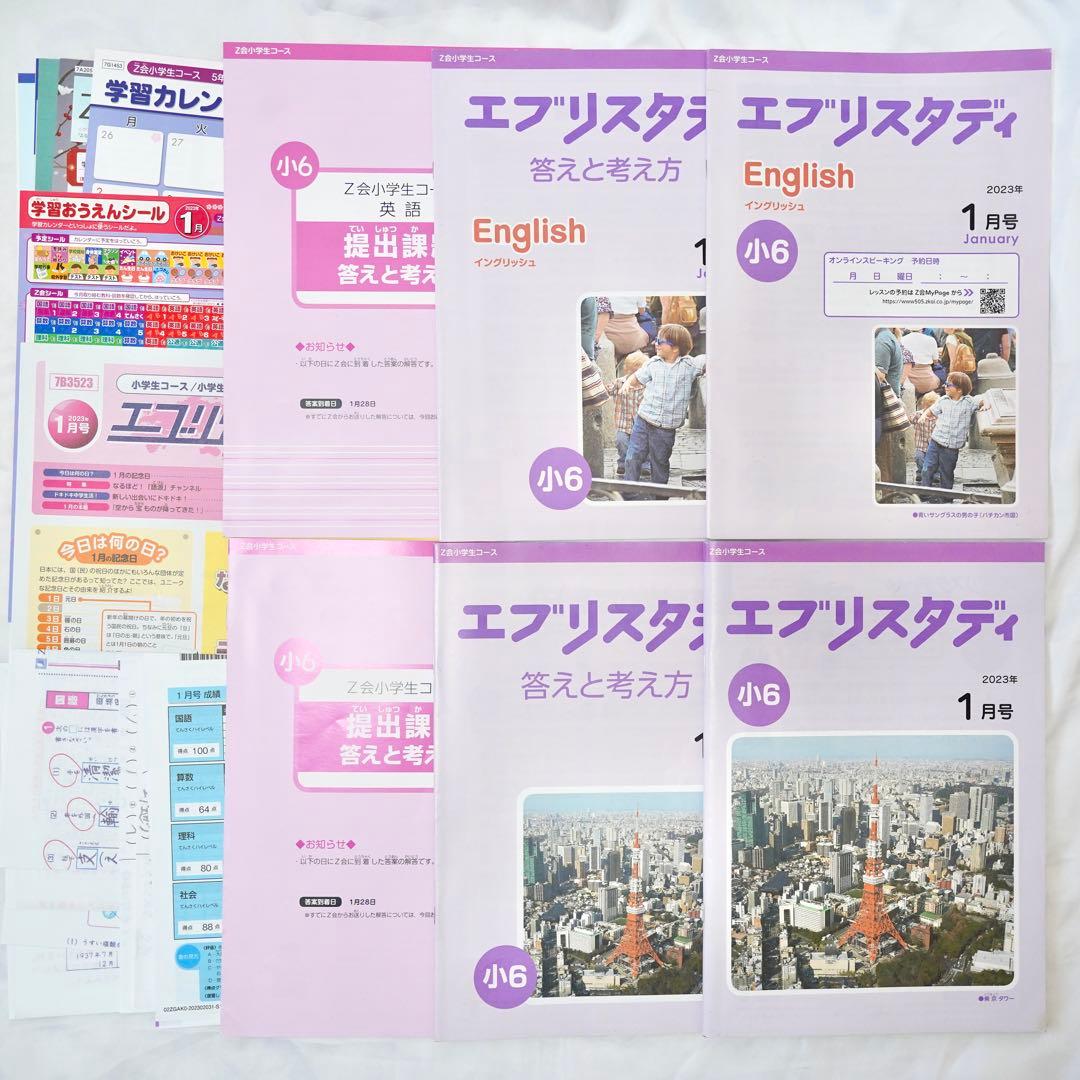 Z会 エブリスタディ 小6 5教科通年 ハイレベル版 書き込みなし 付属品完備