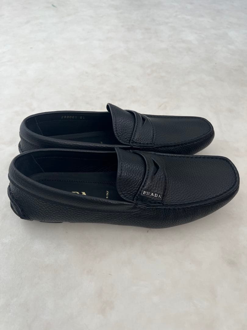 【新品・箱付き】PRADAメンズ ドライビングシューズ モカシン ブラック