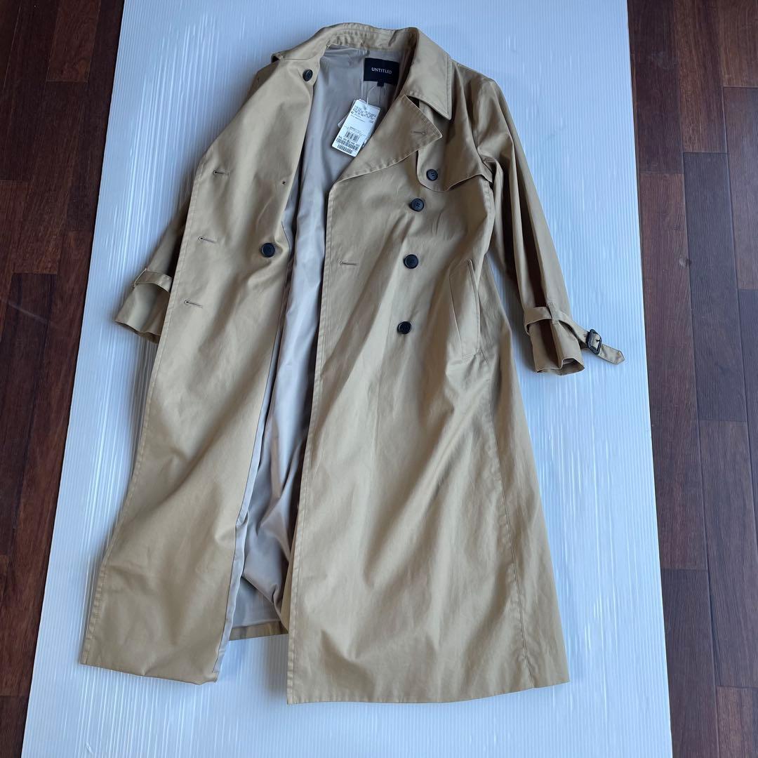 新品　UNTITLED トレンチコート　コットン　はっ水　ベージュ　00 XS