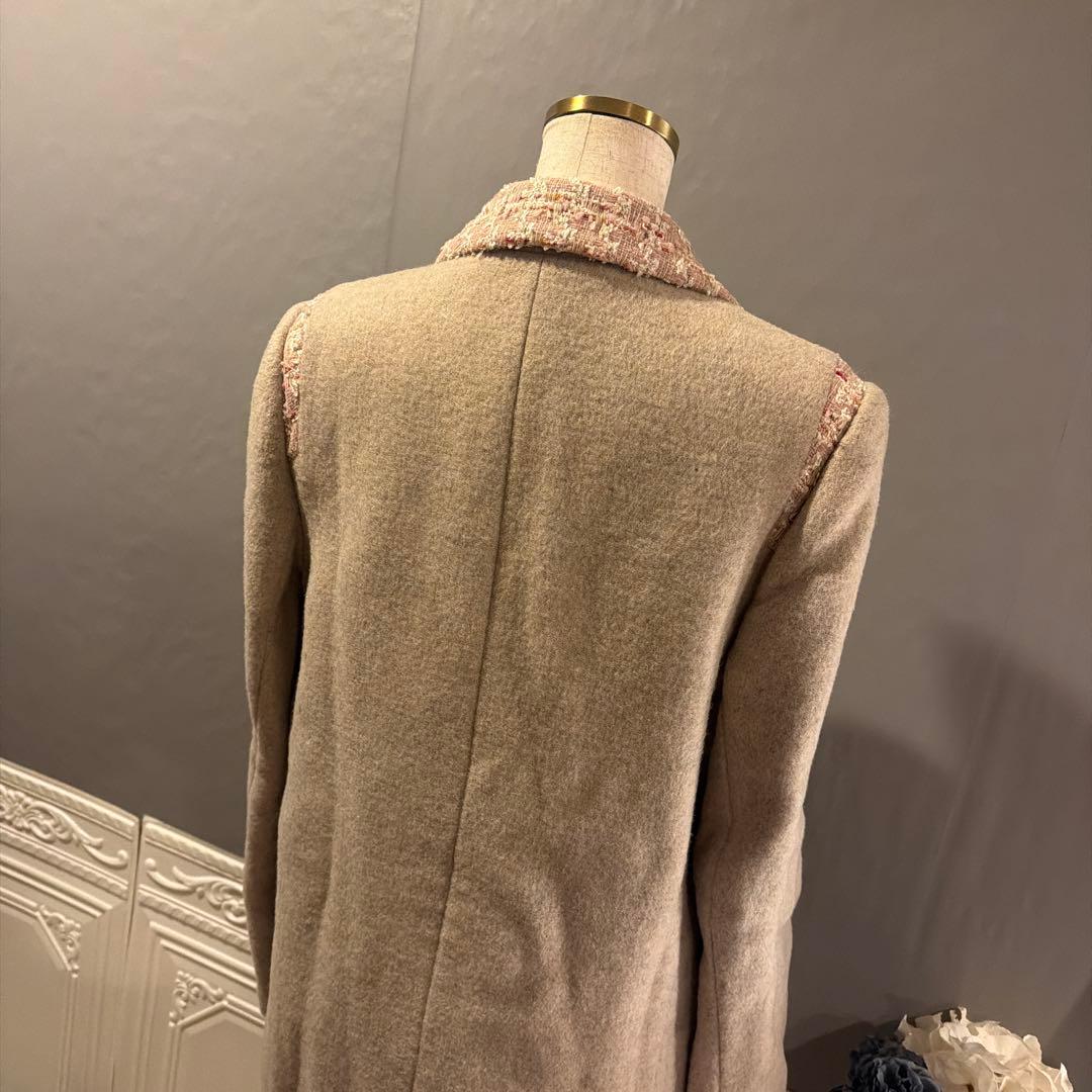 【6万円】Karl LAGERFELD マルチツイードデザイン　チェスターコート