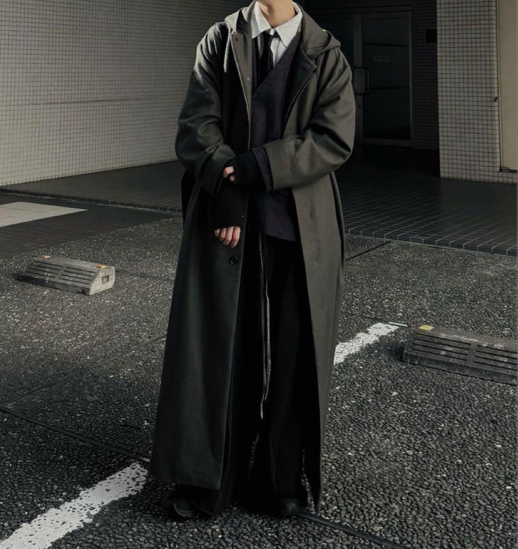 ジャケット・アウター juha EXTREME OVER HOODED COAT BLACK