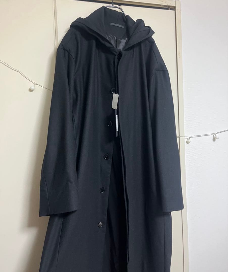 ジャケット・アウター juha EXTREME OVER HOODED COAT BLACK