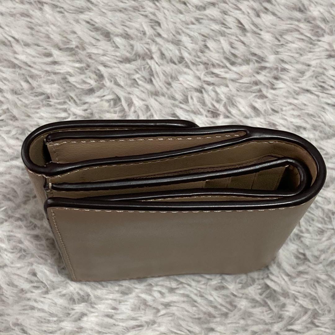 美品 CP254 COACH コーチ 二つ折り財布 ベージュ 保存袋付き 女性用