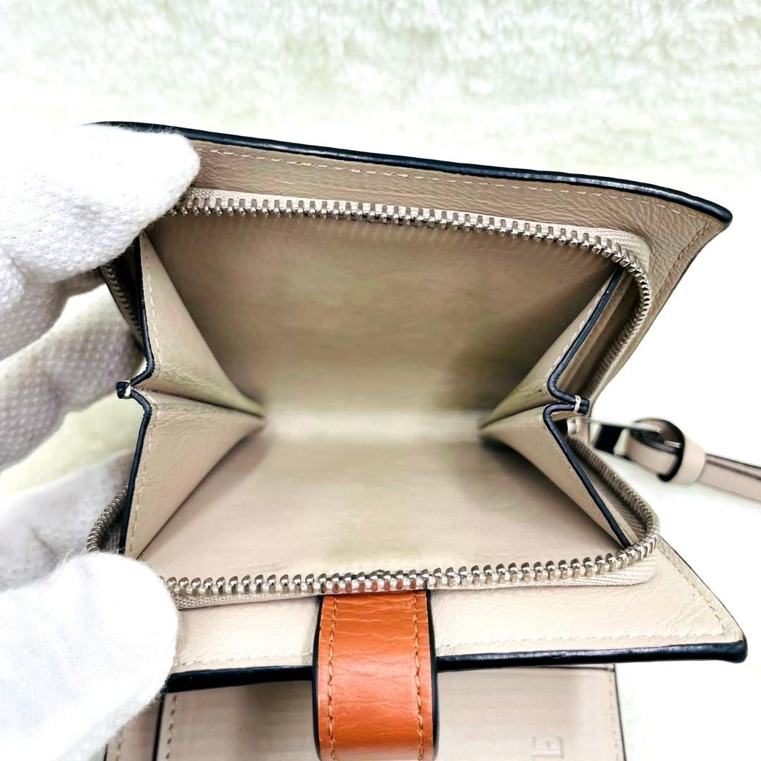 美品 ロエベ LOEWE 2つ折り 財布 コンパクトジップウォレット 付属品完備