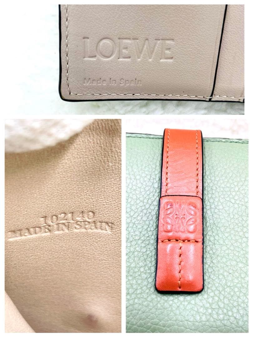 美品 ロエベ LOEWE 2つ折り 財布 コンパクトジップウォレット 付属品完備