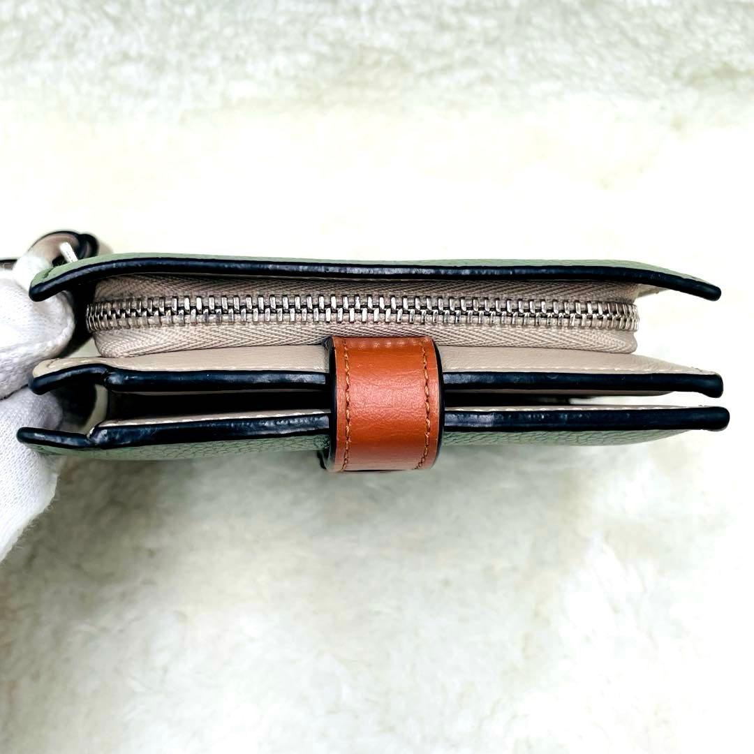 美品 ロエベ LOEWE 2つ折り 財布 コンパクトジップウォレット 付属品完備