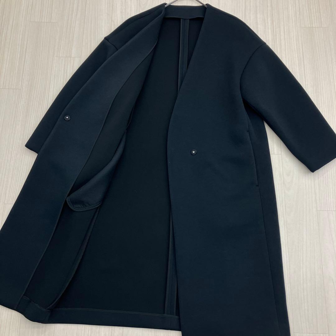 ■ Plage プラージュ スポンジ リバーコート ノーカラー アウター