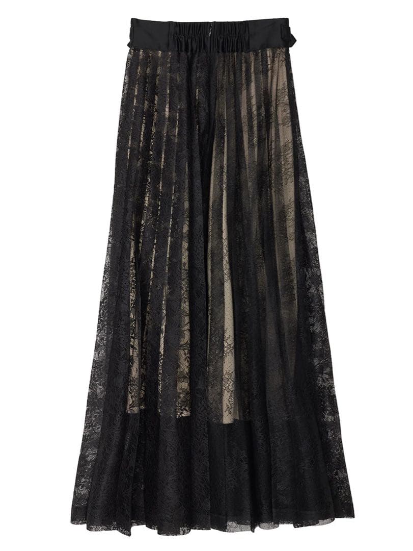 スカート LAYERED LACE PLEATS SKIRT