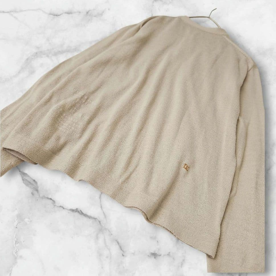現行☆45R ホール超ガーゼの908カーディガン Rロゴ ベージュ M
