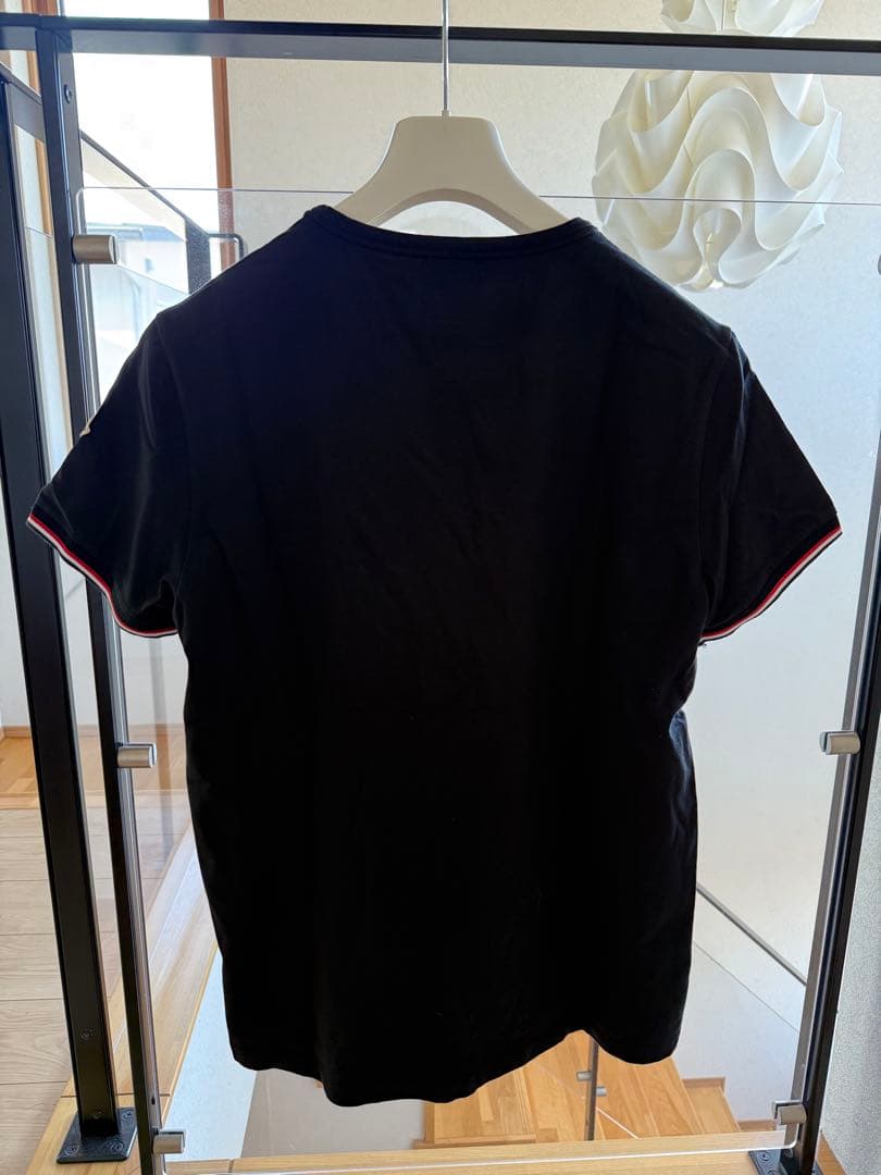 【MONCLER ブラックTシャツ Slim Fit XXL】