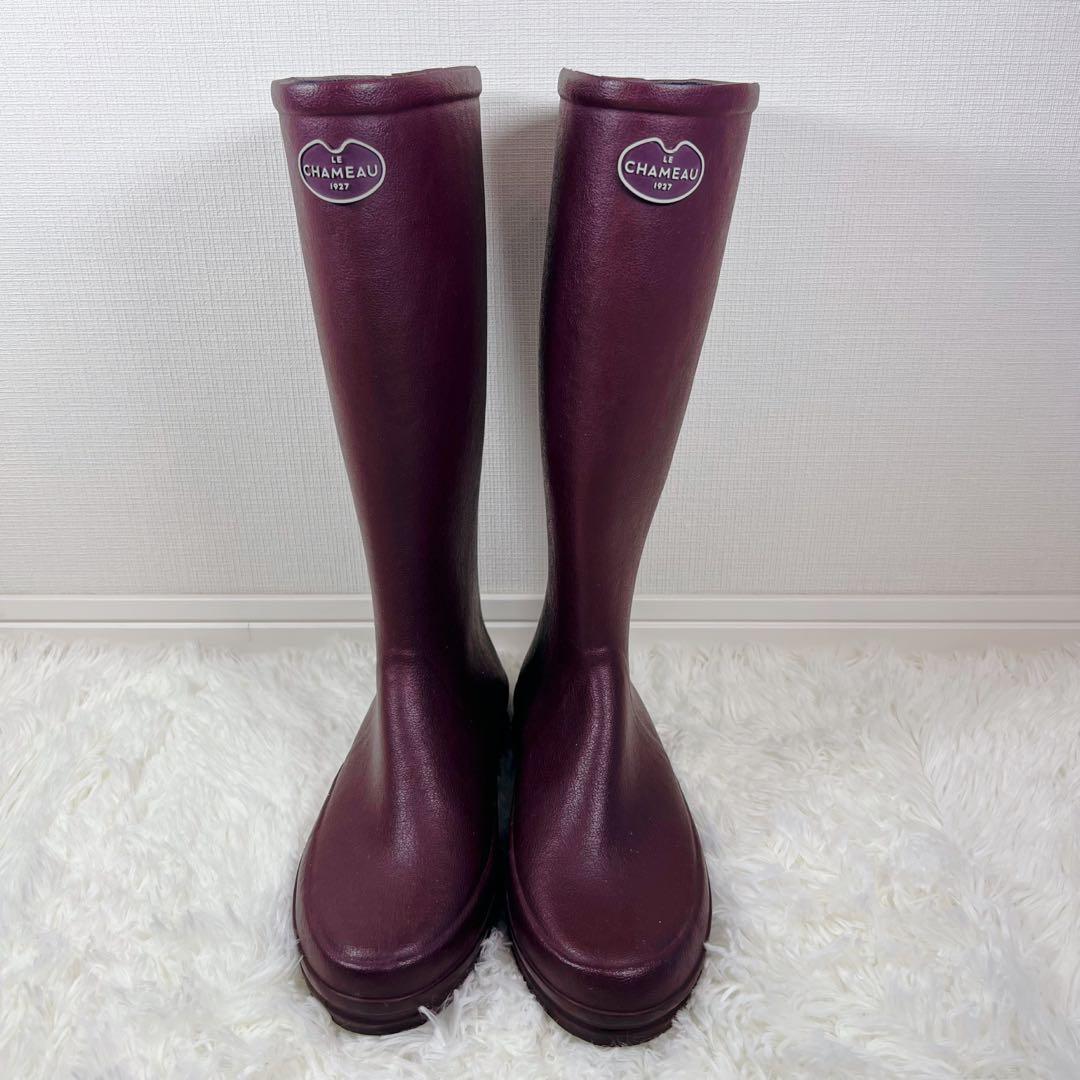【美品】LE CHAMEAU⭐︎レインブーツ⭐︎24cm EUR37⭐︎ワインレッド