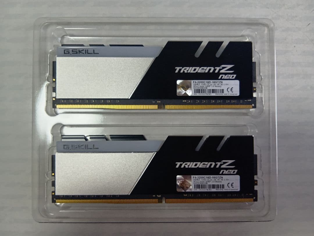 GSKILL TRIDENT Z NEO DDR4-3200 8GBx2枚