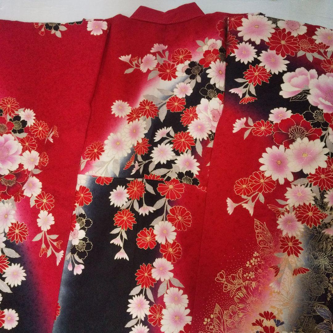 赤黒金桜正絹振袖フルセット等 袋帯 帯締め 帯揚げ 半襟 重ね襟 成人式卒業式等