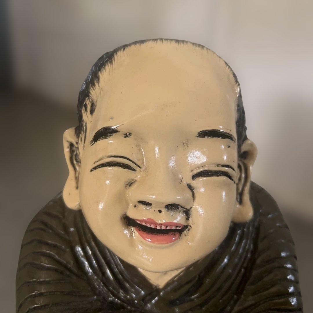 幸運　福の神　時代物　仙台四郎　大きな貯金箱　置物　商売繁盛