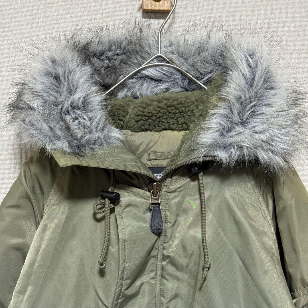 ROLLERGEAR モッズコート M フードボア ファー付き カーキ