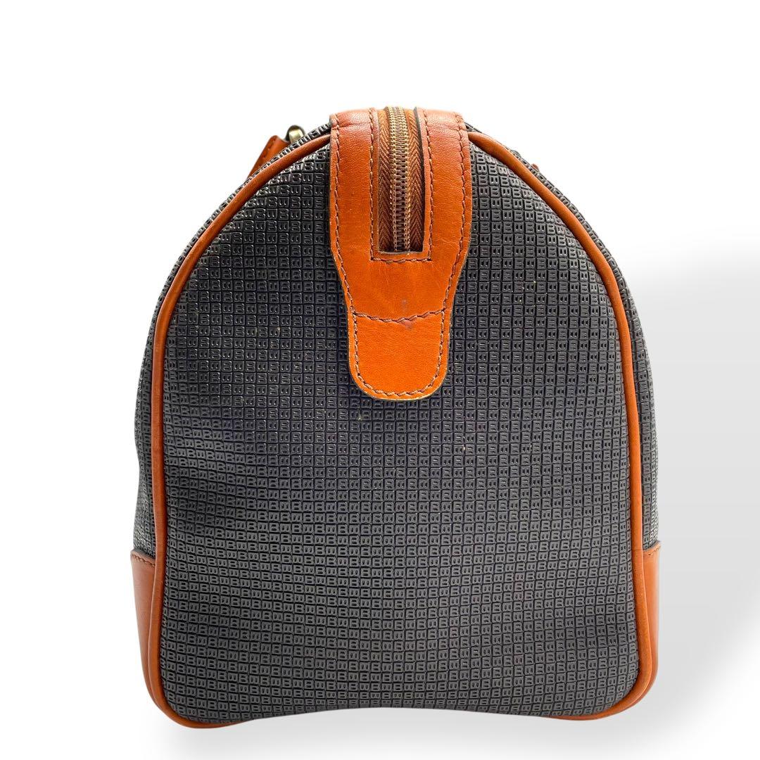 美品 BALLY バリー エンボスPVC×本革 レザー ボストンバッグ