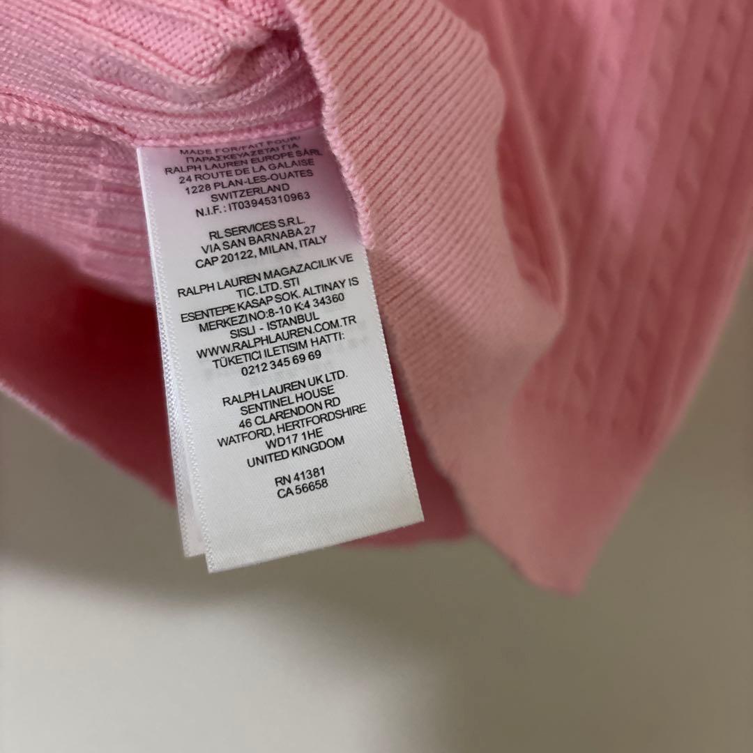 POLO RALPH LAUREN ニットカーディガン　ピンク　サイズS