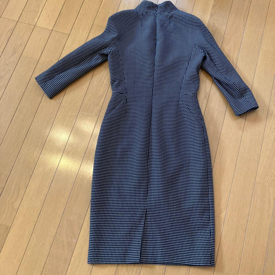 ESCADA チェック柄 タイトワンピース 長袖