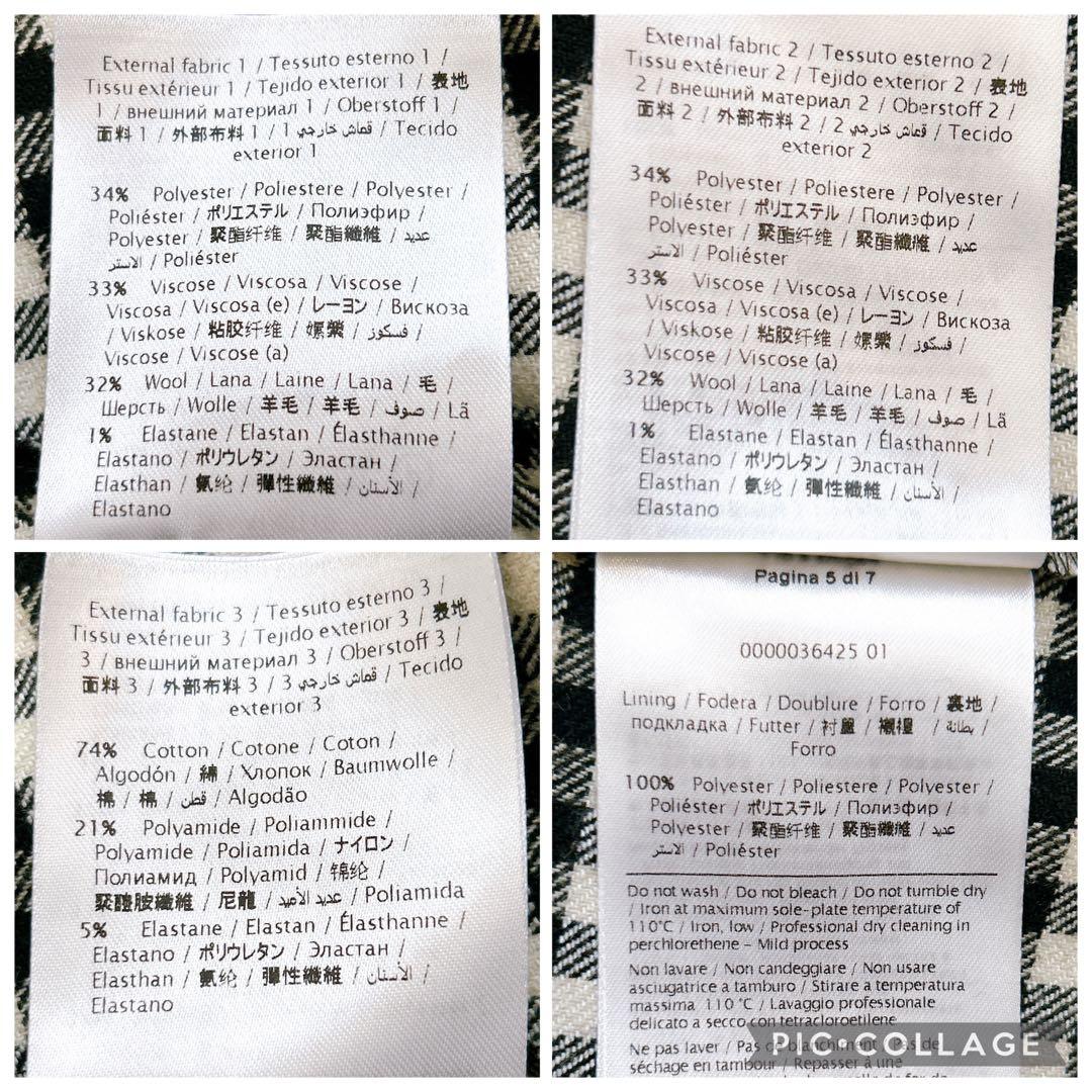 レッドヴァレンティノ　ワンピース　ギンガムチェック　長袖　襟　グレー　38 Ｍ