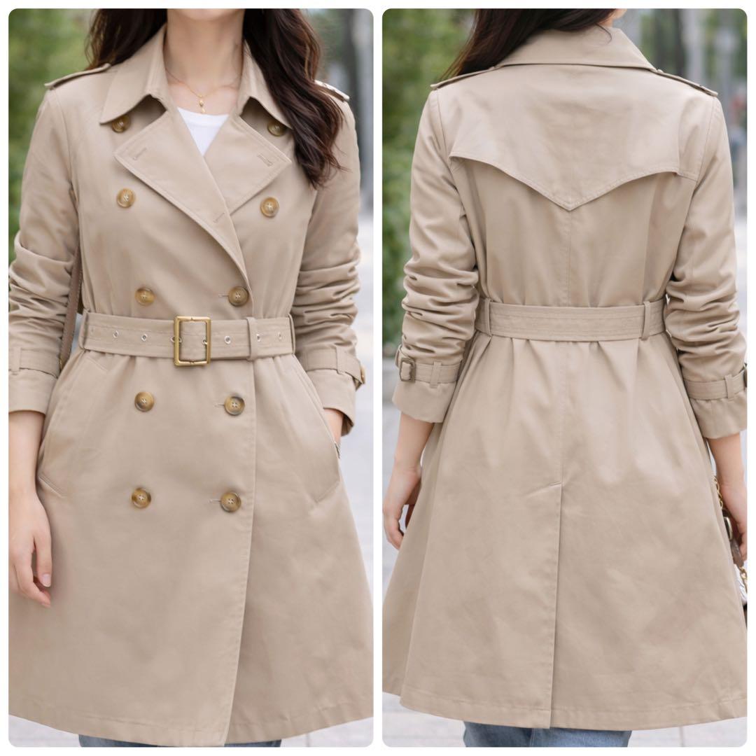美品 MaxMara レインウェア ダブルトレンチコート ロング ベージュ 36