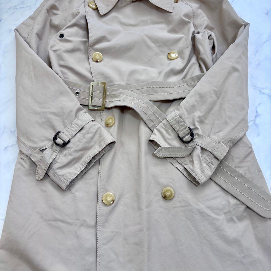 美品 MaxMara レインウェア ダブルトレンチコート ロング ベージュ 36