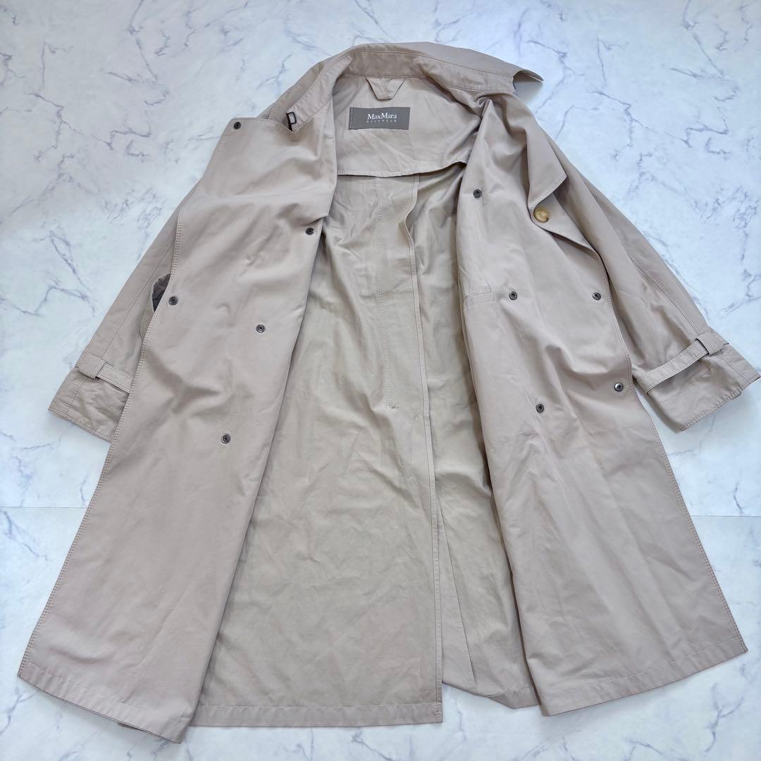 美品 MaxMara レインウェア ダブルトレンチコート ロング ベージュ 36