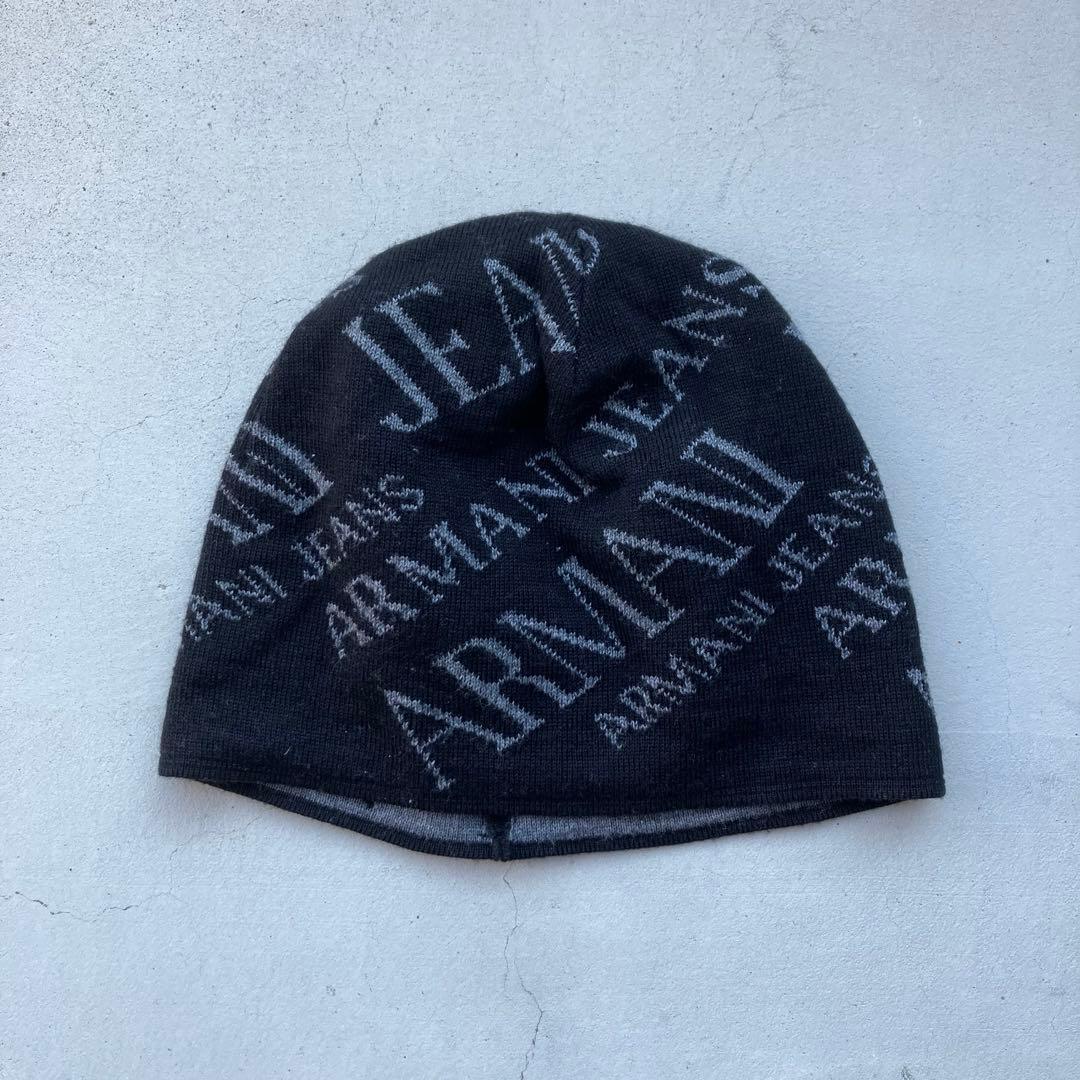 帽子 00s ARMANI Wool Black Beanie