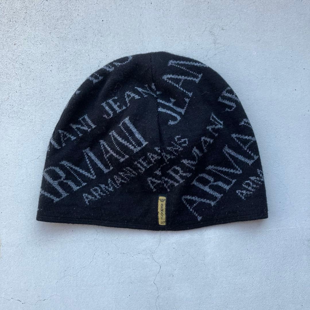 帽子 00s ARMANI Wool Black Beanie