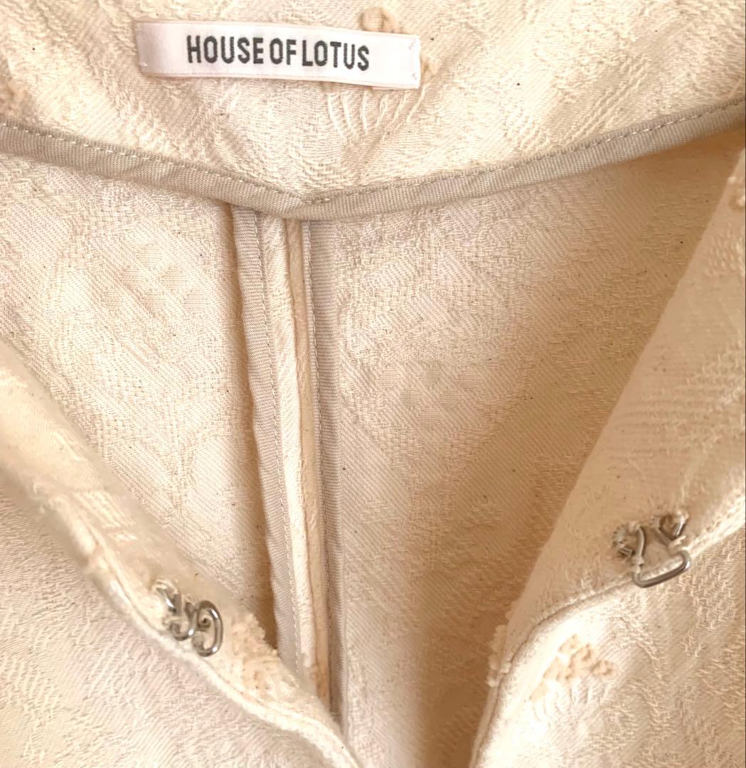 HOUSE OF LOTUS ノーカラー ジャガード　コットンジャケット