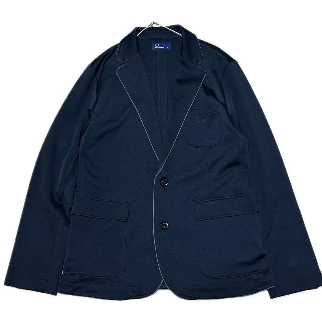 FRED PERRY テーラードジャケット ジャージ生地 ストレッチ素材 洗える
