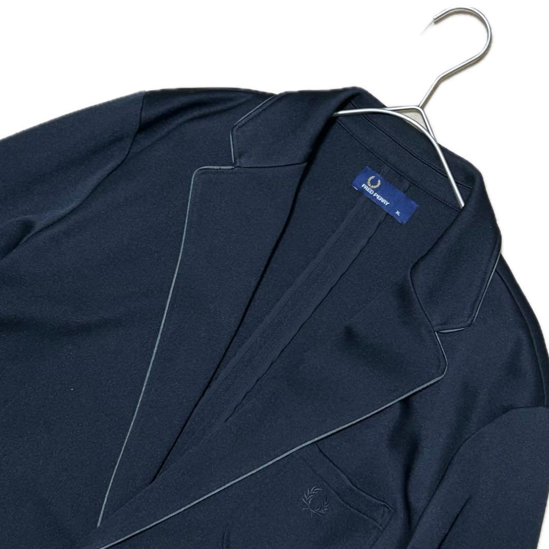 FRED PERRY テーラードジャケット ジャージ生地 ストレッチ素材 洗える