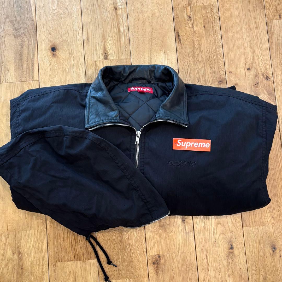 新作 Supreme Leather Collar Utility Jacket