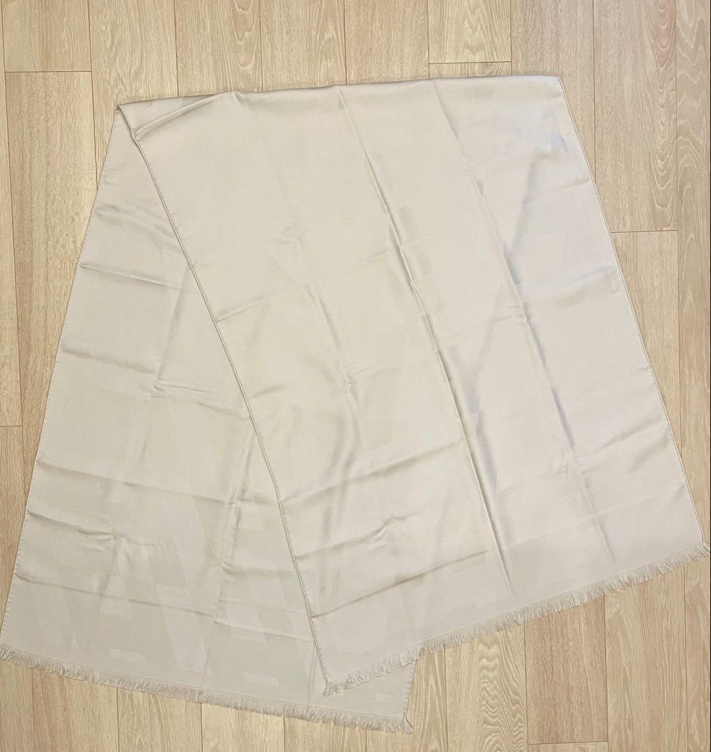 美品　エルメス　カシミアストール　ライトグレー