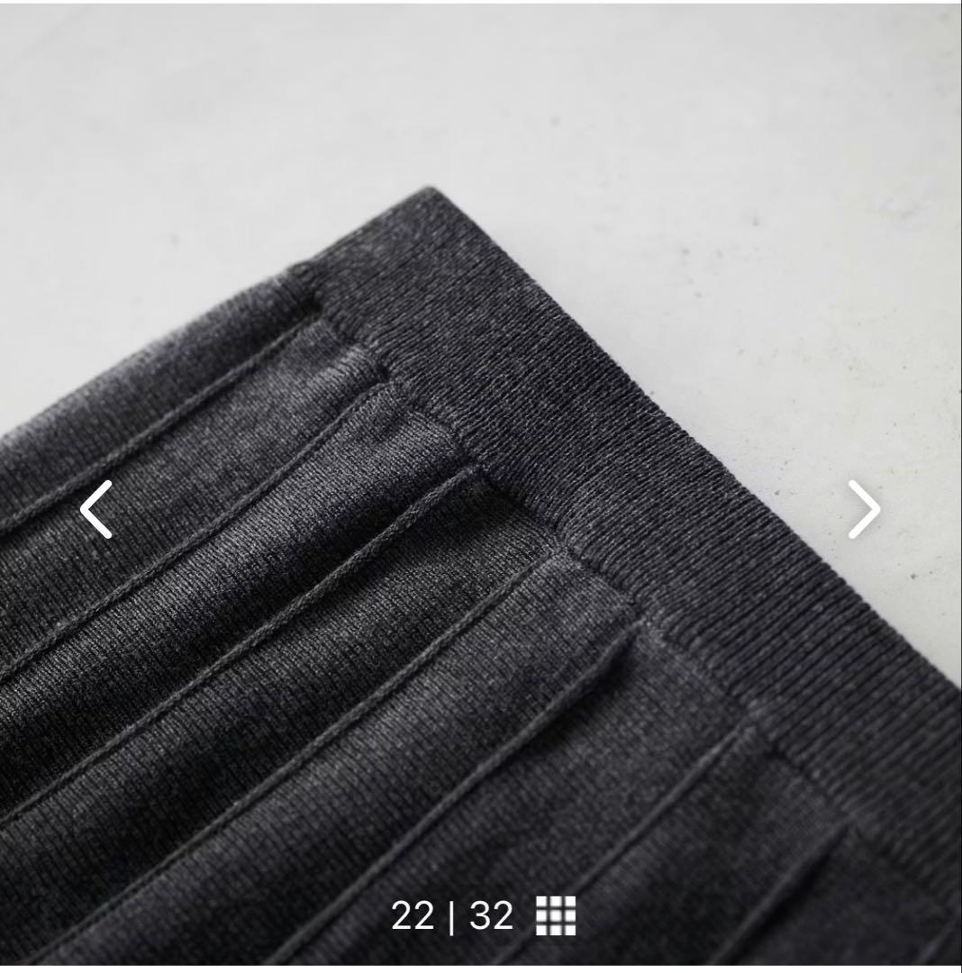 北欧、暮らしの道具店　ニットプリーツスカート　チャコール　M