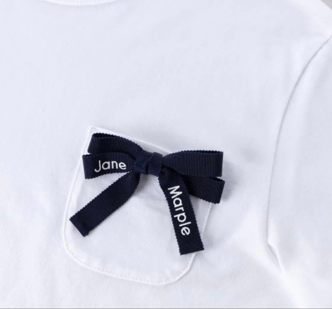 【最終値下げ】ジェーンマープル　ロゴリボンＴシャツ　オフホワイト×ネイビー