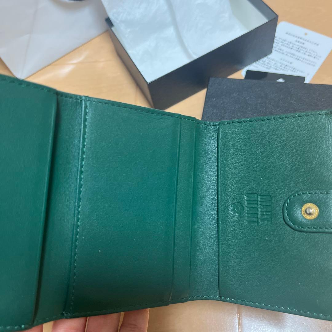 【箱・紙袋付き美品】マリークワント エナメルレザーミニウォレット