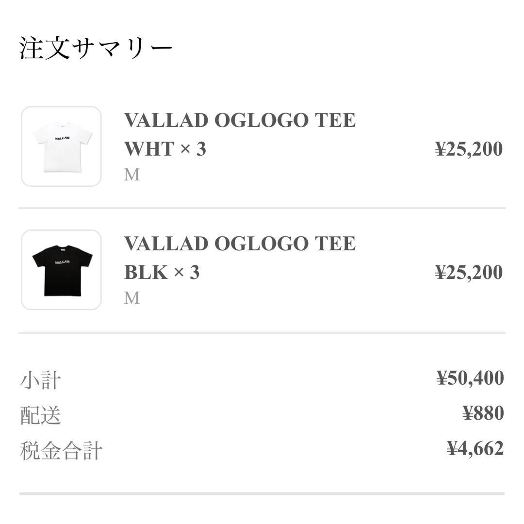 VALLAD OG LOGO 黒 IO着用 Tシャツ Mサイズ