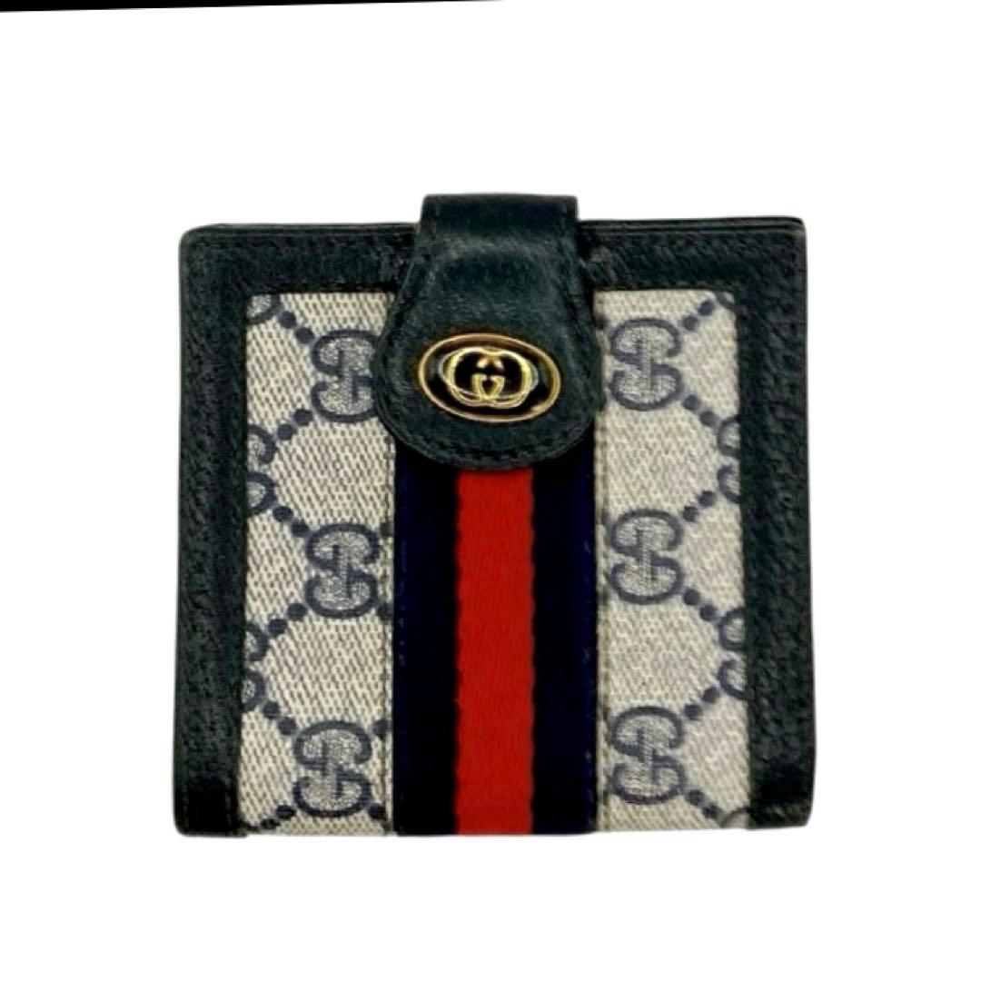美品✨GUCCI オールドグッチ　GGスプリーム　シェリーライン　二つ折り財布