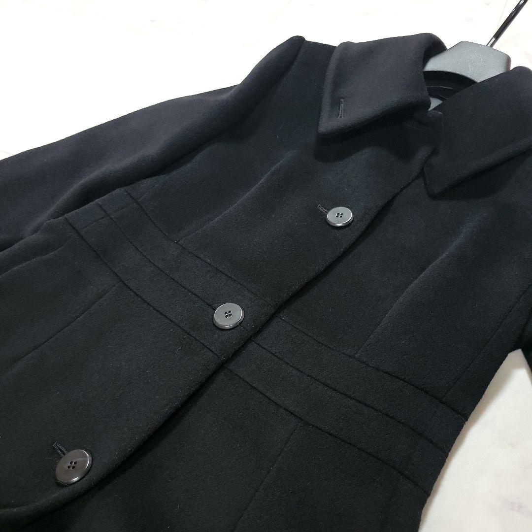 美品【Max Mara】マックスマーラ　白タグ　ロングコート　ブラック　カシミヤ