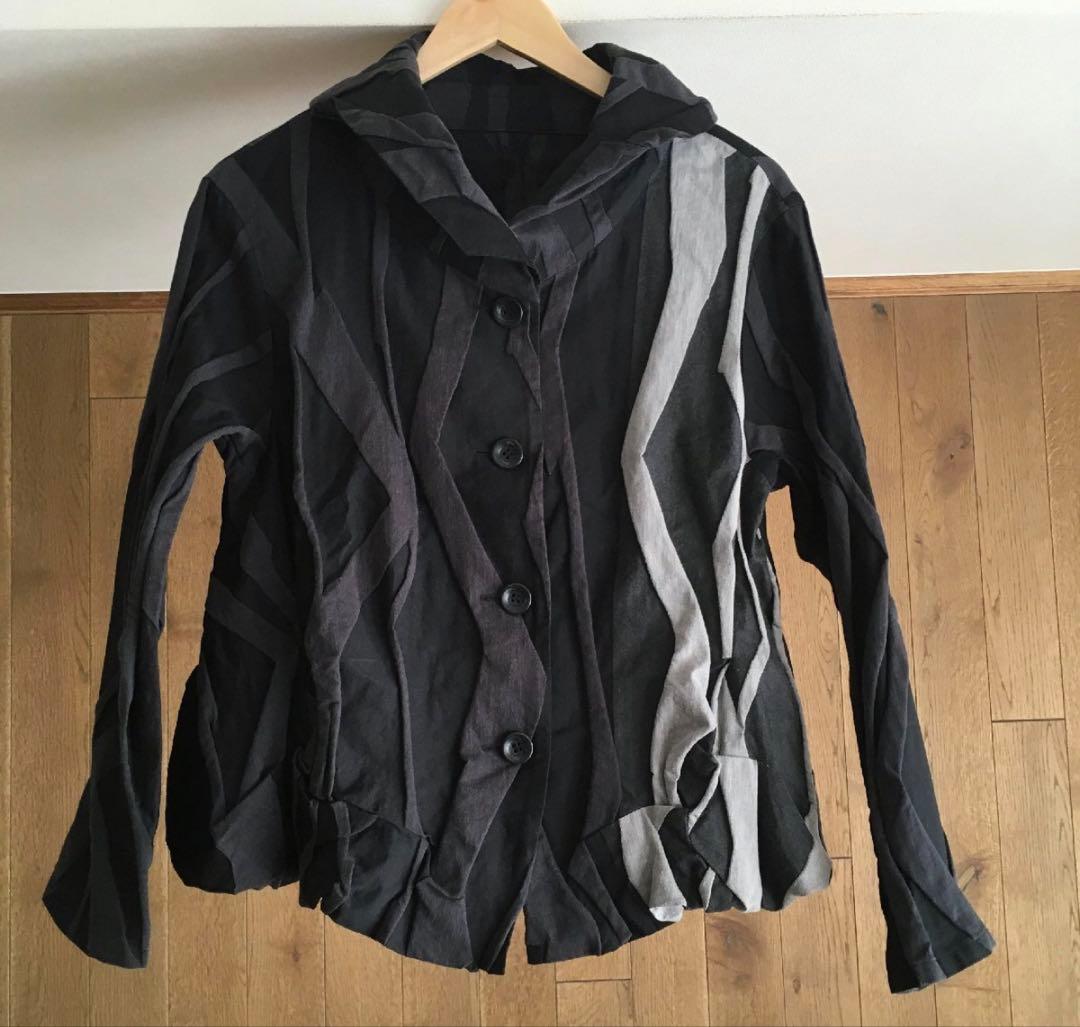 美品 センソユニコ Senso unico 慈雨 ジウ　プリーツ　ジャケット４０