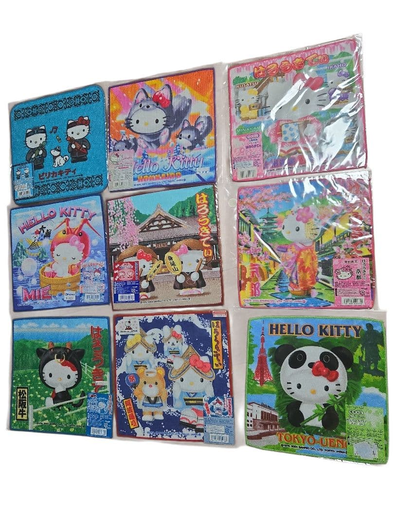 【昭和レトロ物】キティーご当地ハンカチオル６３枚まとめ売り