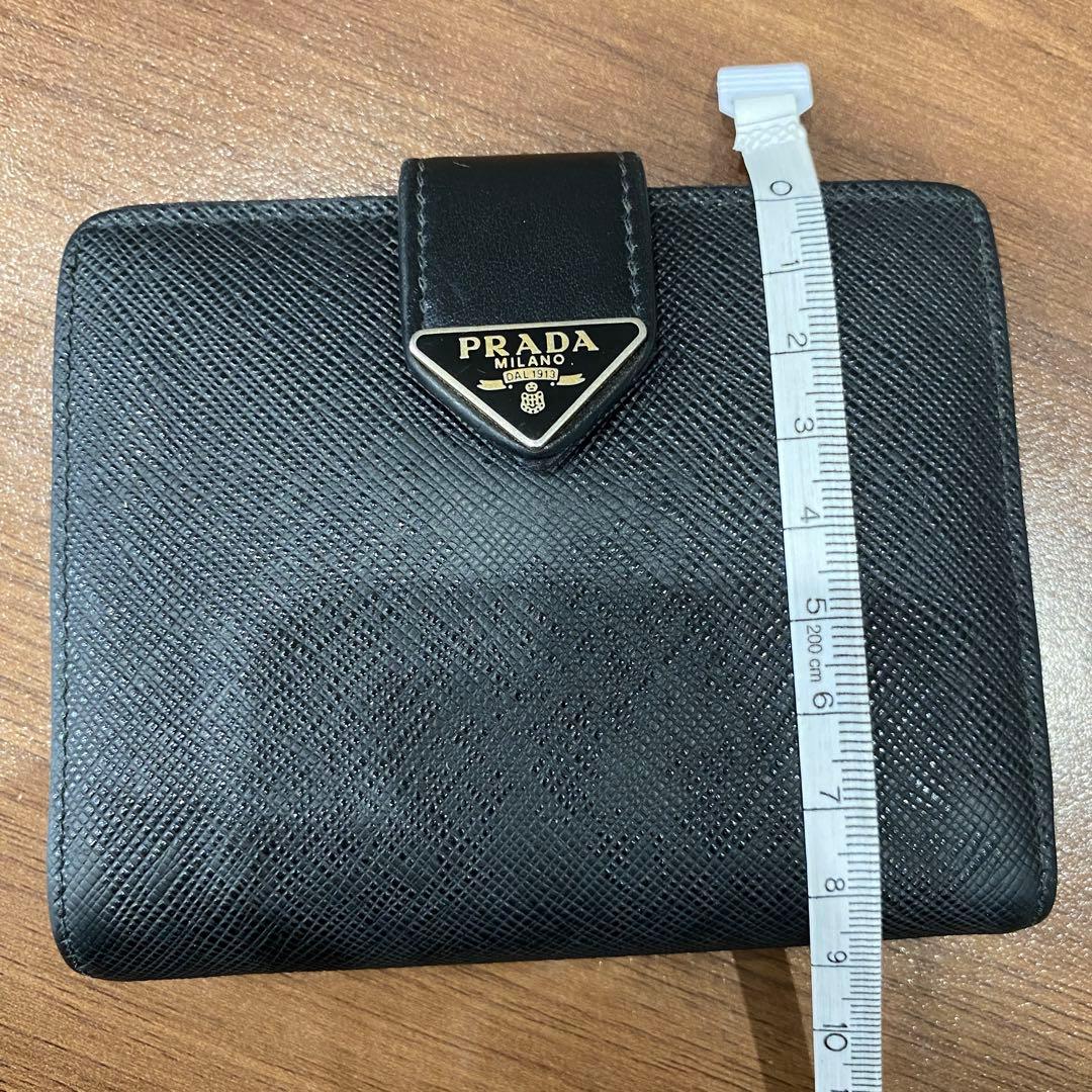 【PRADA】プラダ　サフィアーノ　ブラック 二つ折り財布