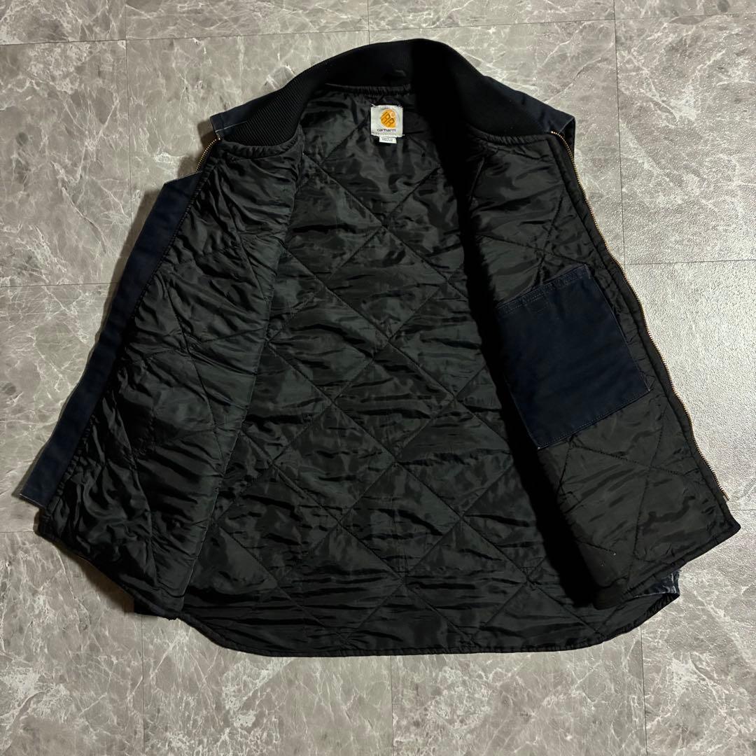 90s-00sCarharttメキシコ製ダックベスト ペンキアートXL ネイビー
