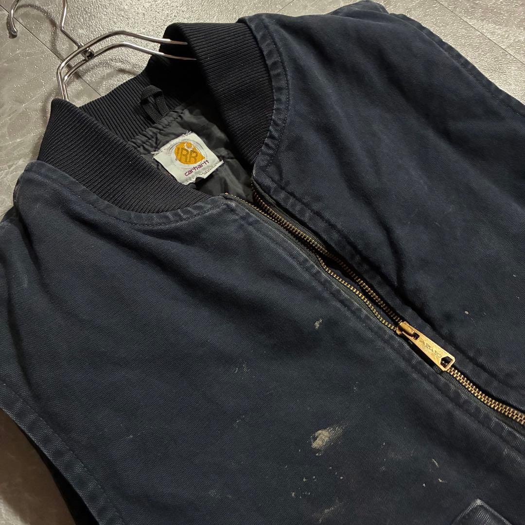90s-00sCarharttメキシコ製ダックベスト ペンキアートXL ネイビー