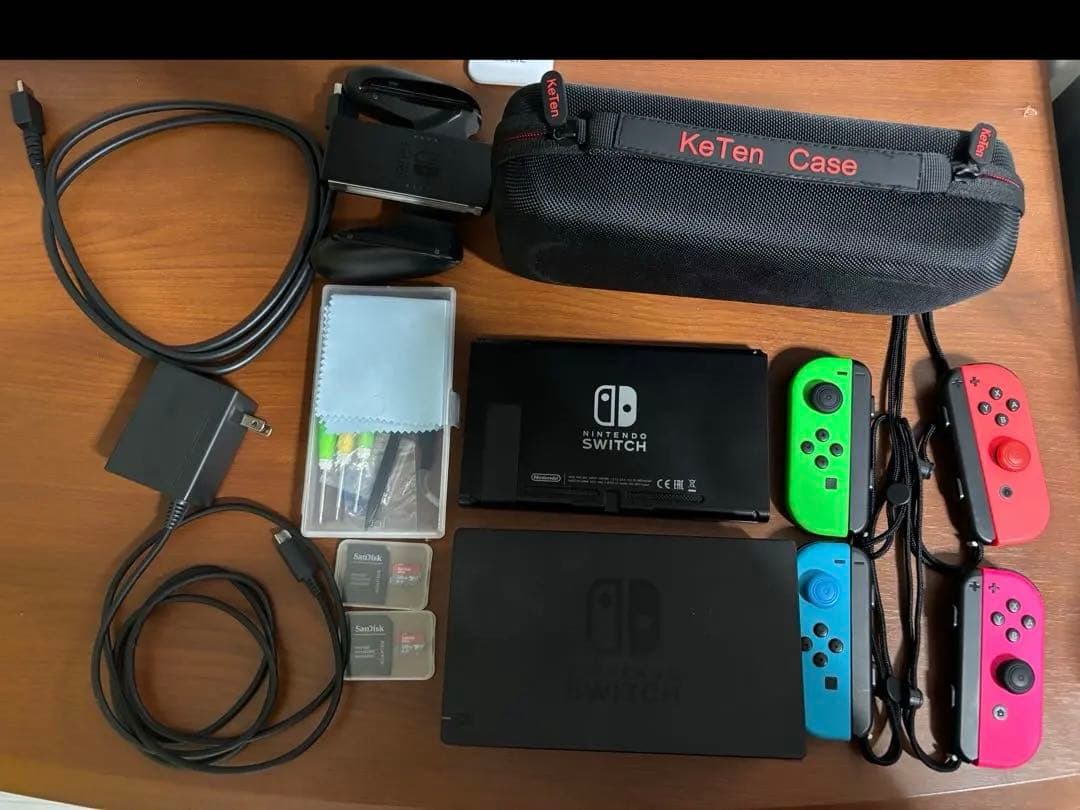 【中古品】ニンテンドースイッチ本体 + Joy-Con２セット+その他付属品
