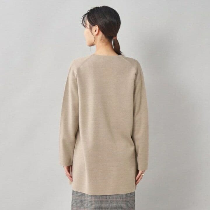 【きれいめ軽羽織／洗える】ファインウールブレンド ロングカーディガン