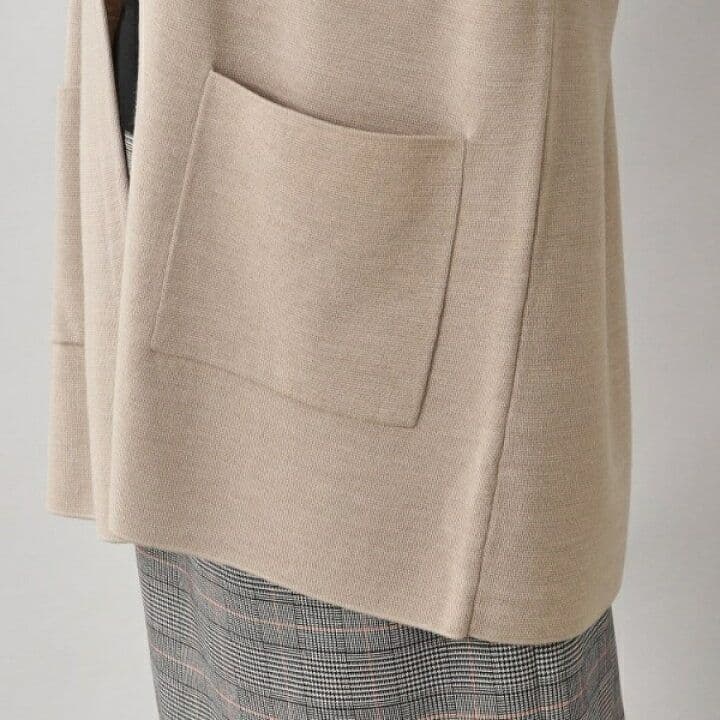 【きれいめ軽羽織／洗える】ファインウールブレンド ロングカーディガン