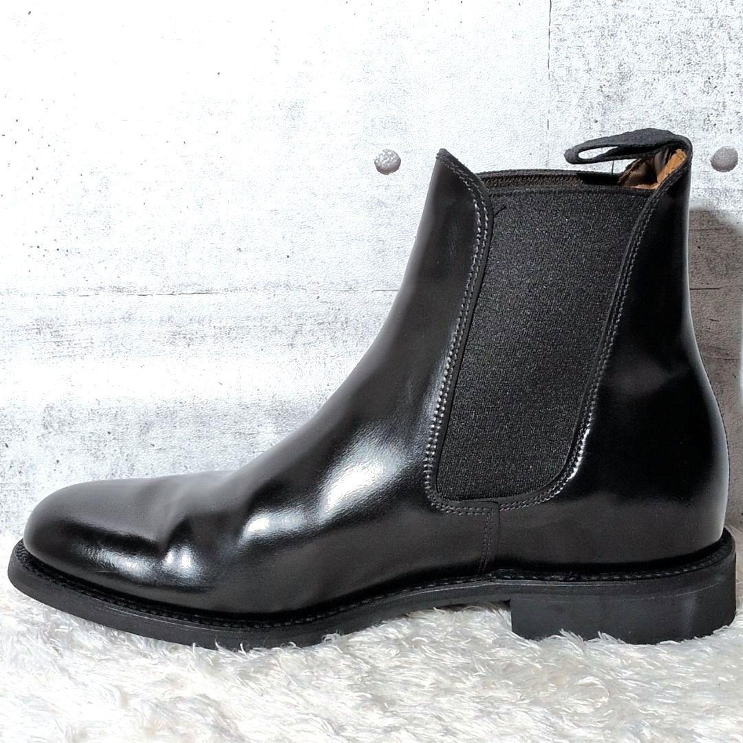 【極美品】サンダース　サイドゴアブーツ　チェルシーブーツ　ポリッシュドレザー　黒