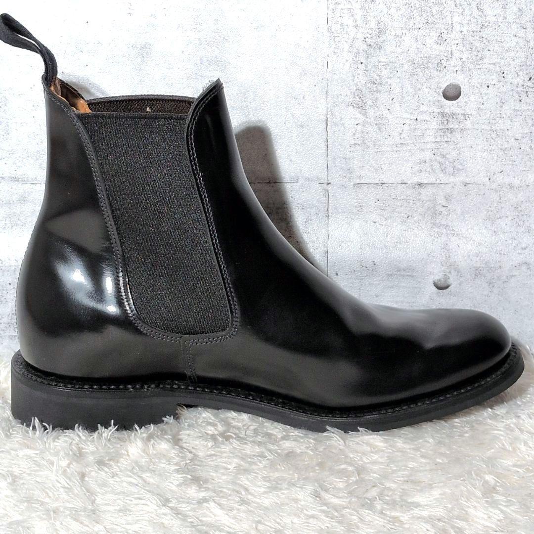 【極美品】サンダース　サイドゴアブーツ　チェルシーブーツ　ポリッシュドレザー　黒